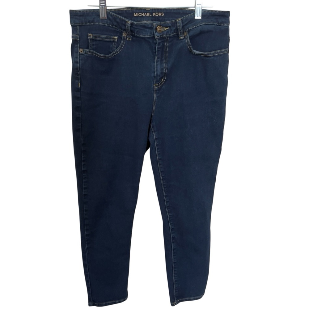 Michael Kors Women’s Dark Blue Wash Stretch Skinny Classic Stitch Jeans Size 10